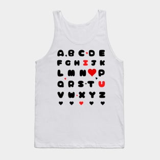 Alphabet Abc I love you Teacher Valentine's Day Tank Top